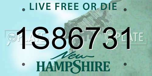 1S86731 New Hampshire License Plate