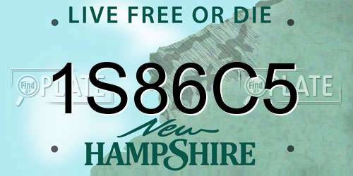 1S86C5 New Hampshire License Plate