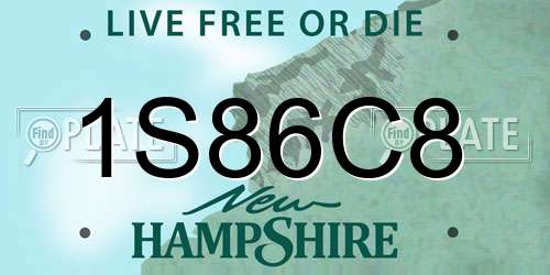 1S86C8 New Hampshire License Plate