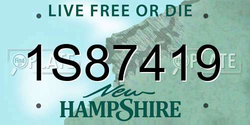 1S87419 New Hampshire License Plate