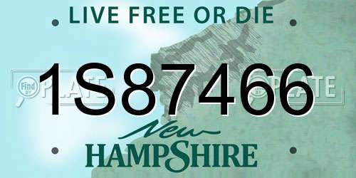 1S87466 New Hampshire License Plate