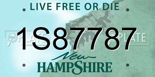 1S87787 New Hampshire License Plate