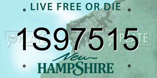 1S97515 New Hampshire License Plate