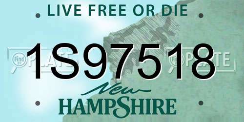 1S97518 New Hampshire License Plate