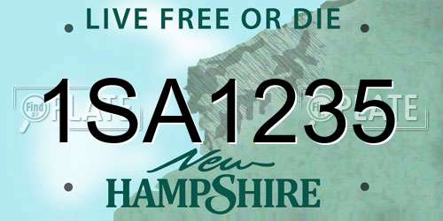 1SA1235 New Hampshire License Plate