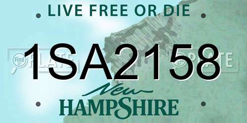 1SA2158 New Hampshire License Plate