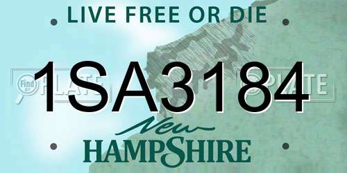 1SA3184 New Hampshire License Plate