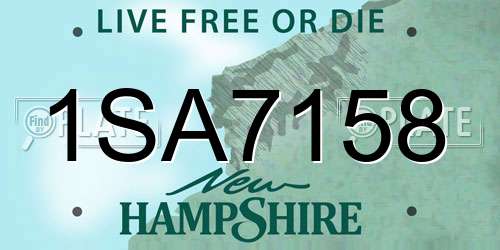 1SA7158 New Hampshire License Plate