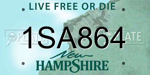1SA864 New Hampshire License Plate