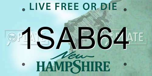 1SAB64 New Hampshire License Plate