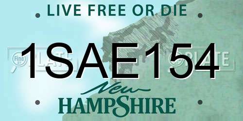 1SAE154 New Hampshire License Plate
