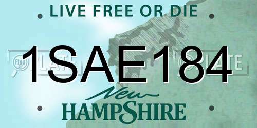 1SAE184 New Hampshire License Plate