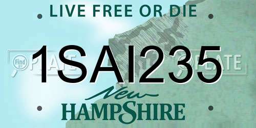 1SAI235 New Hampshire License Plate