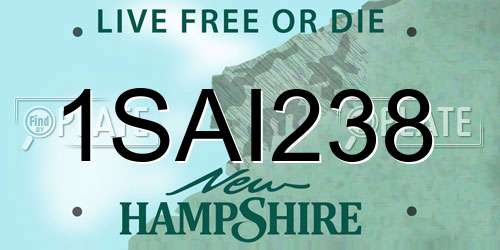 1SAI238 New Hampshire License Plate