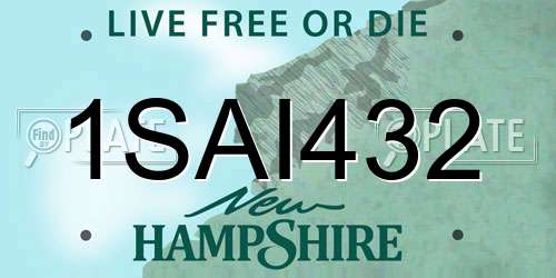 1SAI432 New Hampshire License Plate