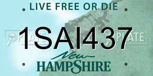 1SAI437 New Hampshire License Plate