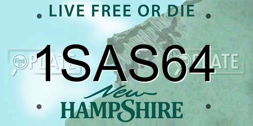 1SAS64 New Hampshire License Plate
