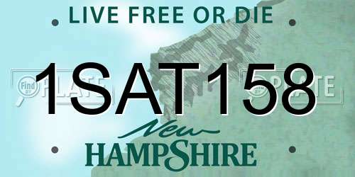 1SAT158 New Hampshire License Plate
