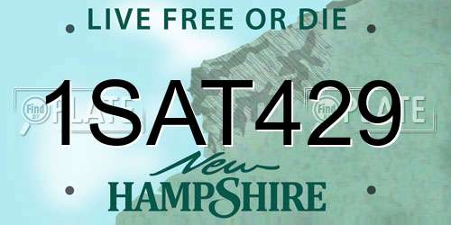 1SAT429 New Hampshire License Plate