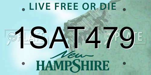 1SAT479 New Hampshire License Plate