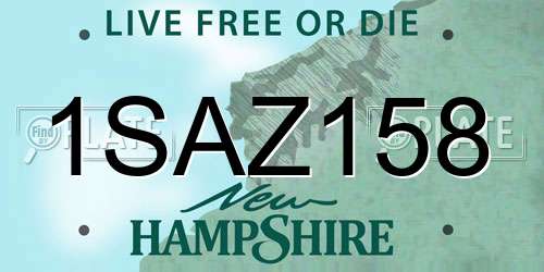 1SAZ158 New Hampshire License Plate
