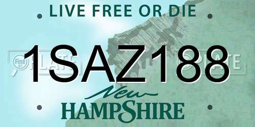 1SAZ188 New Hampshire License Plate