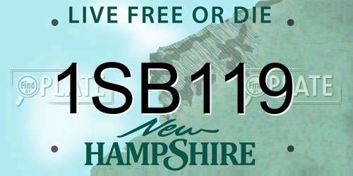 1SB119 New Hampshire License Plate