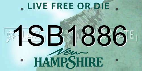 1SB1886 New Hampshire License Plate