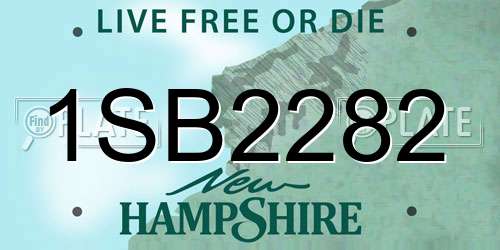 1SB2282 New Hampshire License Plate