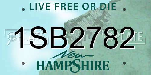 1SB2782 New Hampshire License Plate