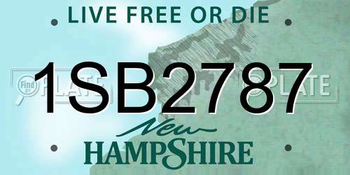 1SB2787 New Hampshire License Plate