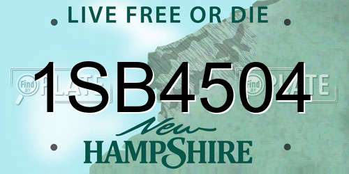 1SB4504 New Hampshire License Plate