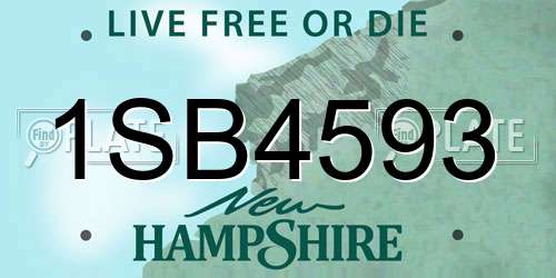 1SB4593 New Hampshire License Plate