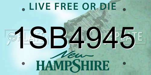 1SB4945 New Hampshire License Plate