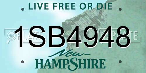 1SB4948 New Hampshire License Plate