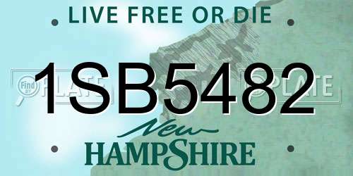 1SB5482 New Hampshire License Plate