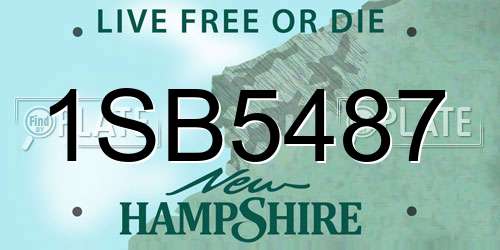 1SB5487 New Hampshire License Plate