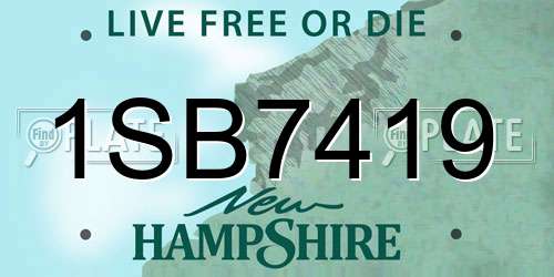 1SB7419 New Hampshire License Plate