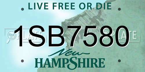 1SB7580 New Hampshire License Plate