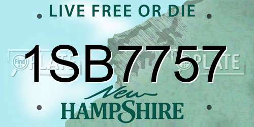 1SB7757 New Hampshire License Plate