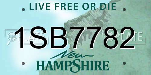 1SB7782 New Hampshire License Plate