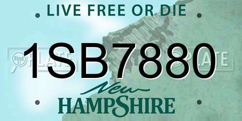 1SB7880 New Hampshire License Plate