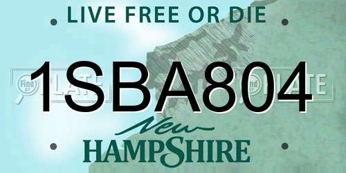 1SBA804 New Hampshire License Plate