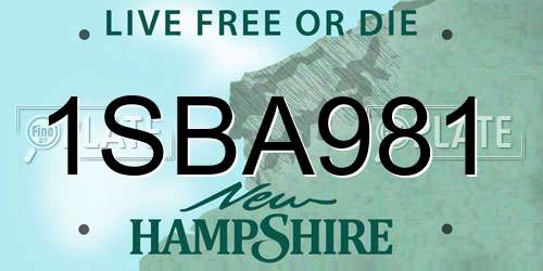 1SBA981 New Hampshire License Plate