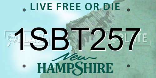 1SBT257 New Hampshire License Plate
