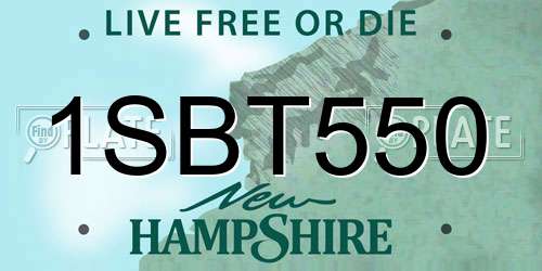 1SBT550 New Hampshire License Plate