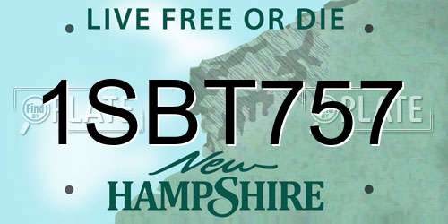 1SBT757 New Hampshire License Plate