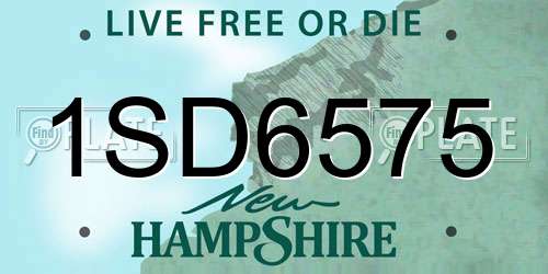 1SD6575 New Hampshire License Plate