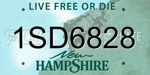 1SD6828 New Hampshire License Plate