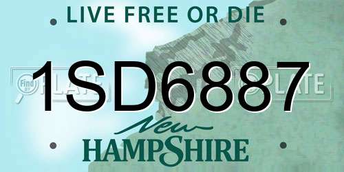1SD6887 New Hampshire License Plate